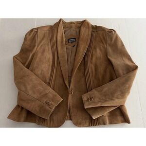 Vintage Winks Lane Leather Suede Jacket - Size 42 Made In Korea